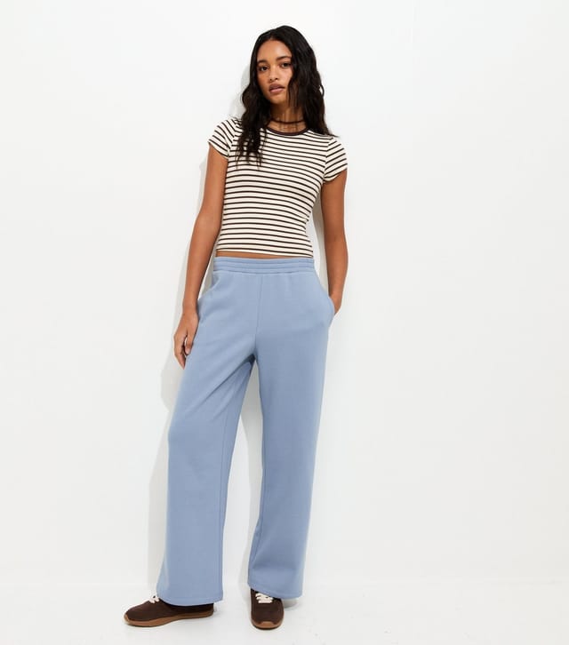 New Look Women's Blue Wide Leg Relaxed Fit Joggers New Look - 2