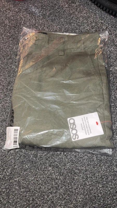 ASOS ASOS loose straight canvas khaki trouser W32 L30