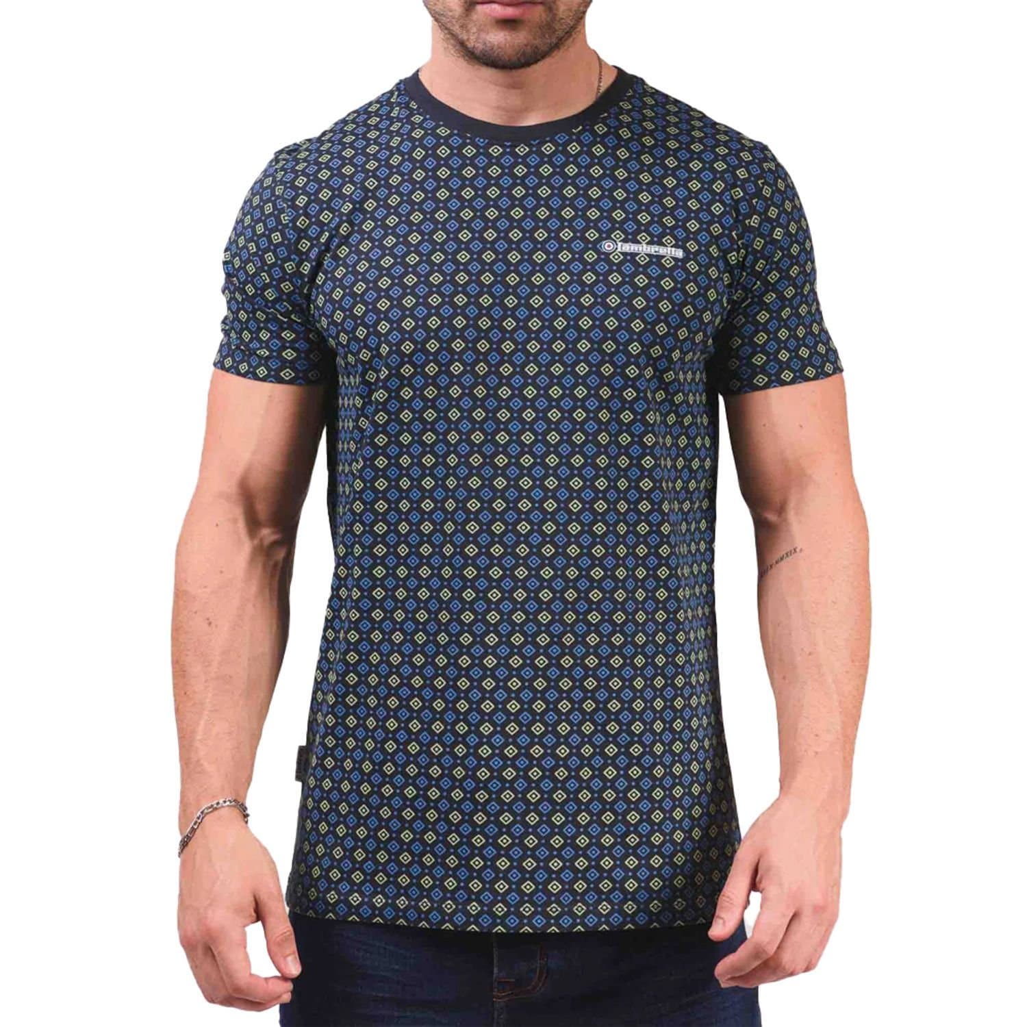 Lambretta Lambretta Men's SS25 Geometric T-Shirt in Navy