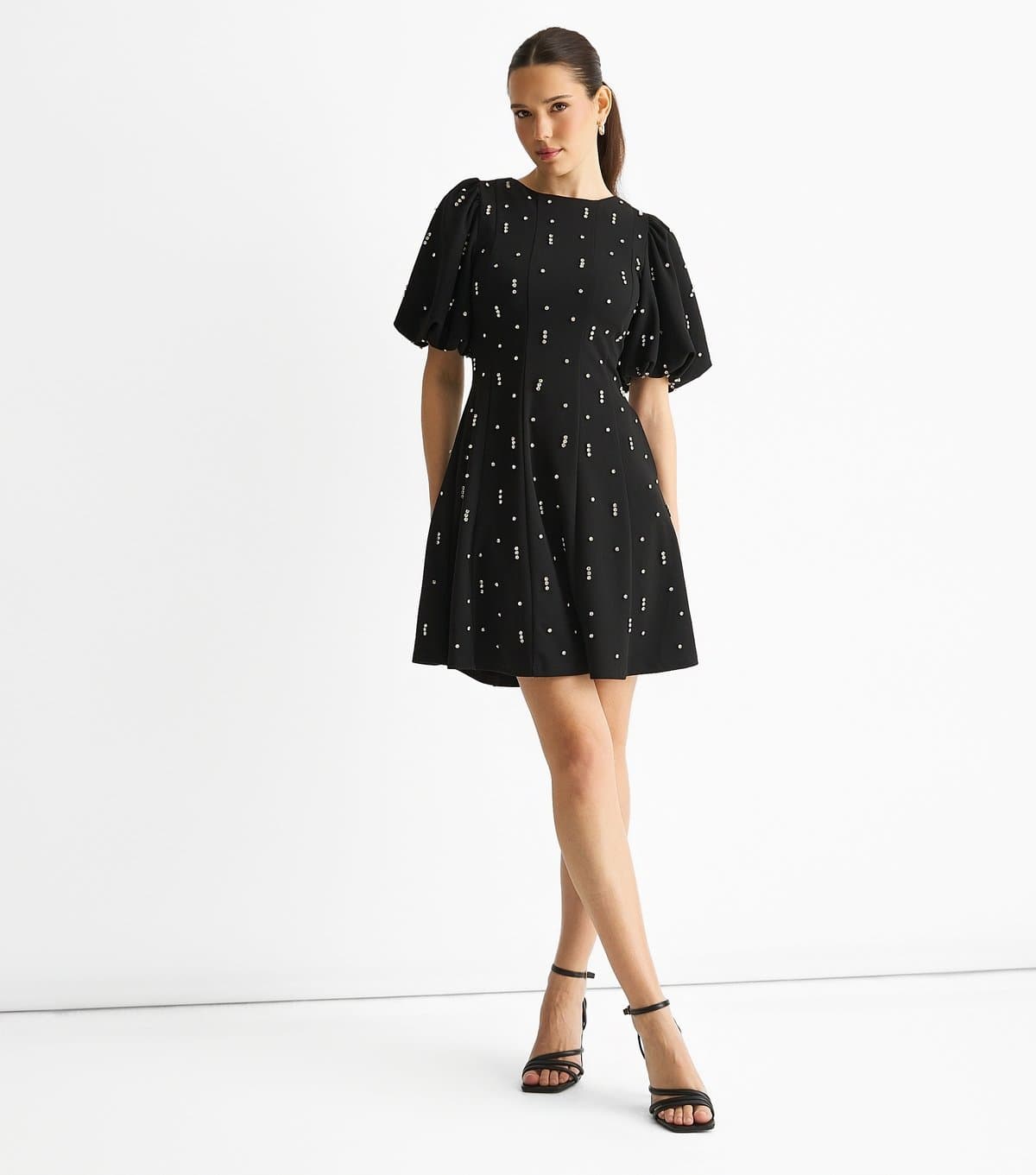 Gini London Women's Black Diamante Embellished Mini Dress Gini London New Look