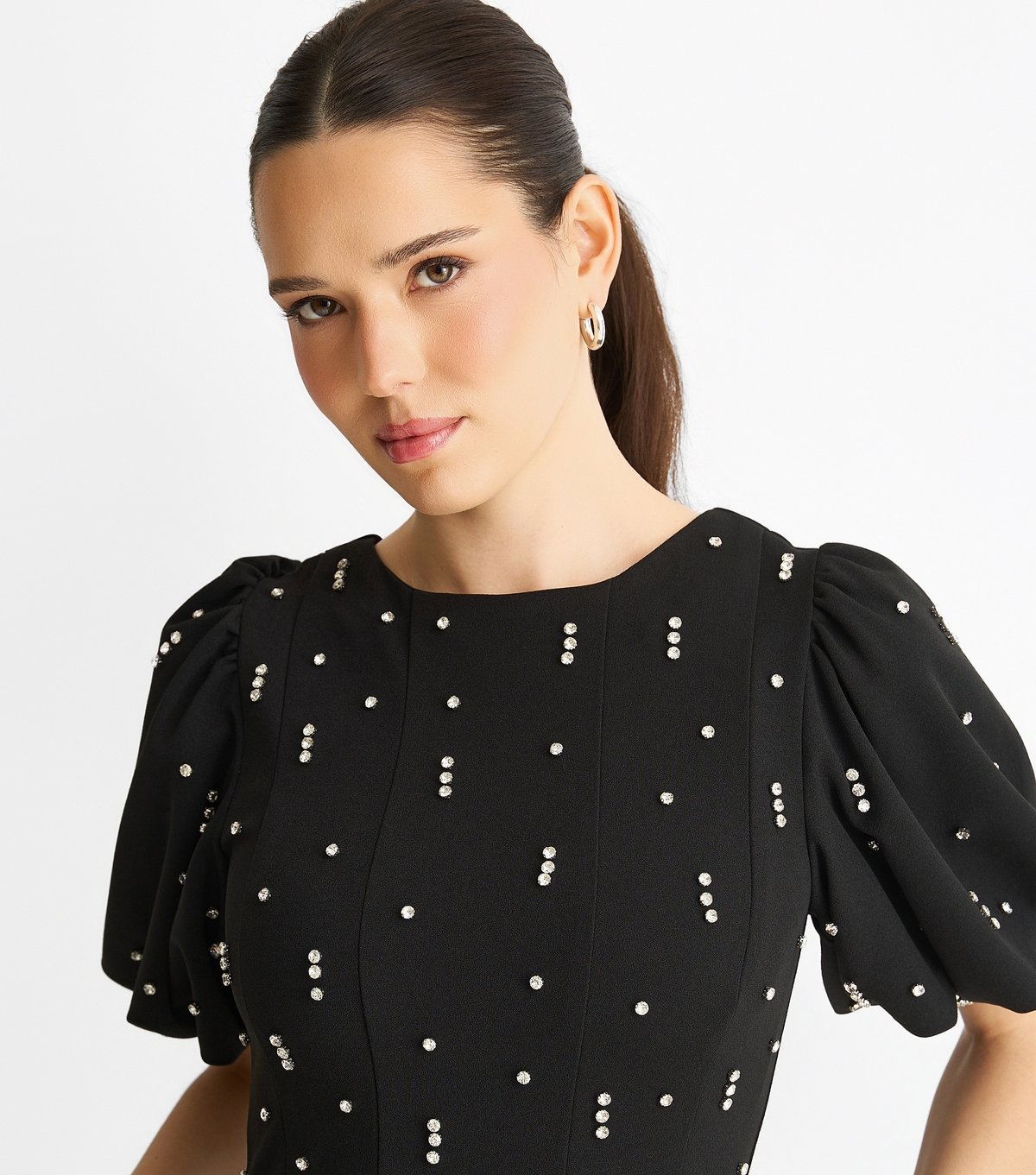 Gini London Women's Black Diamante Embellished Mini Dress Gini London New Look - 2