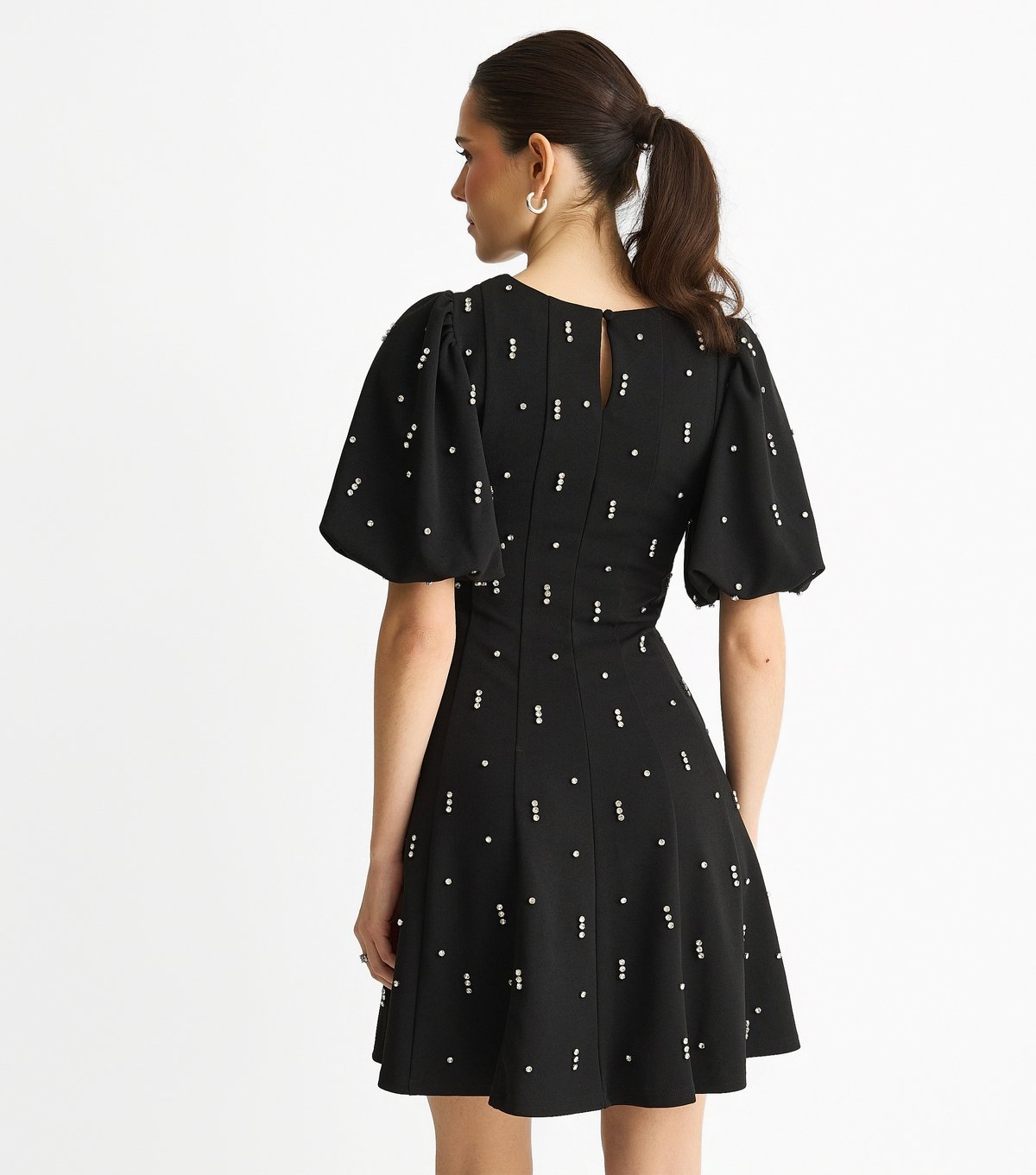 Gini London Women's Black Diamante Embellished Mini Dress Gini London New Look - 4