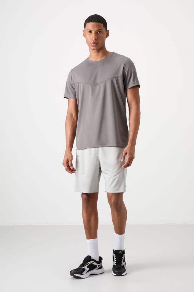 Tommy Life Tommy Life Men's Solid Polyester Crew Neck T-Shirt in Grey - 3