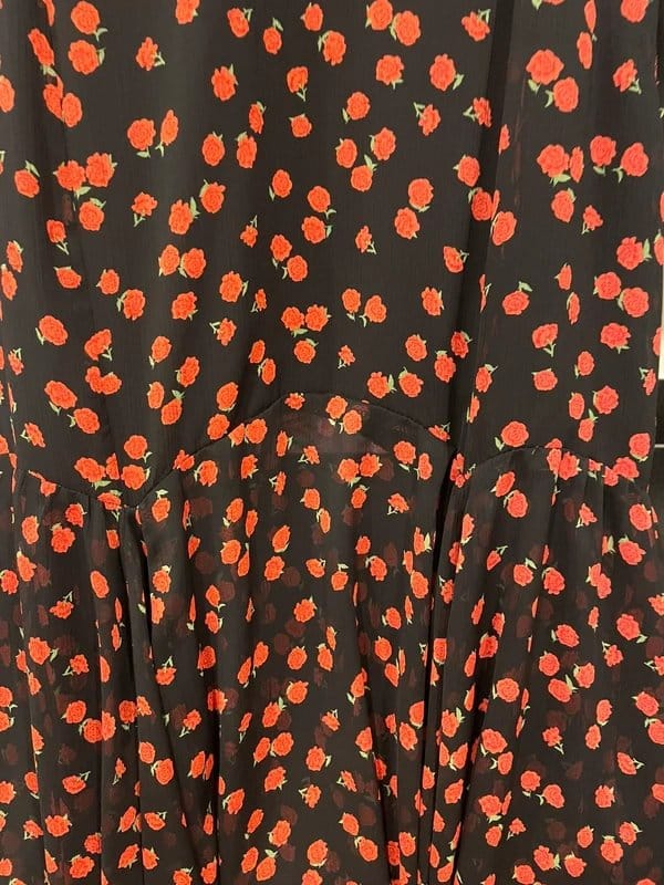Never Fully Dressed Floral Print Long Dress In Black And Red