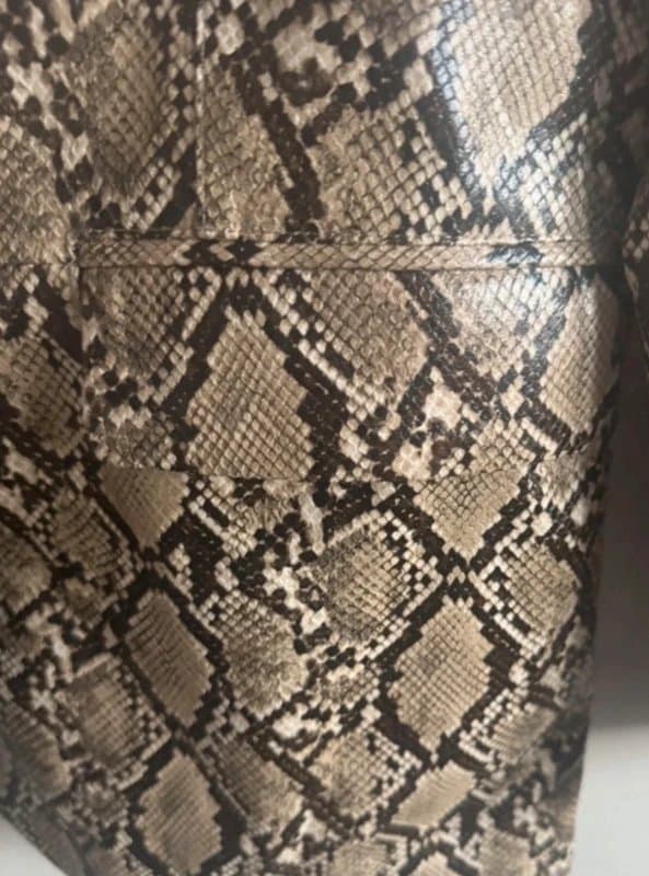 Bershka Bershka faux leather snake print blazer jacket beige black size S 8-10