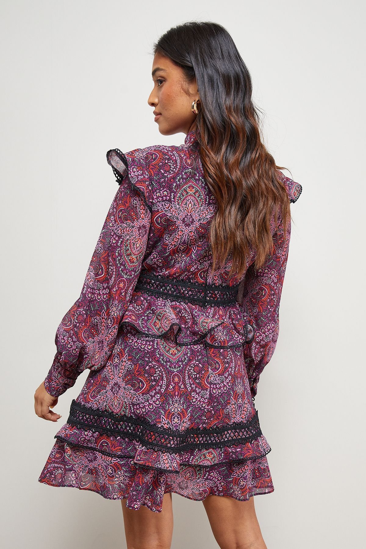 Oasis Oasis Women's Petite Ruched Bodice Trim Detail Mini Dress - 3