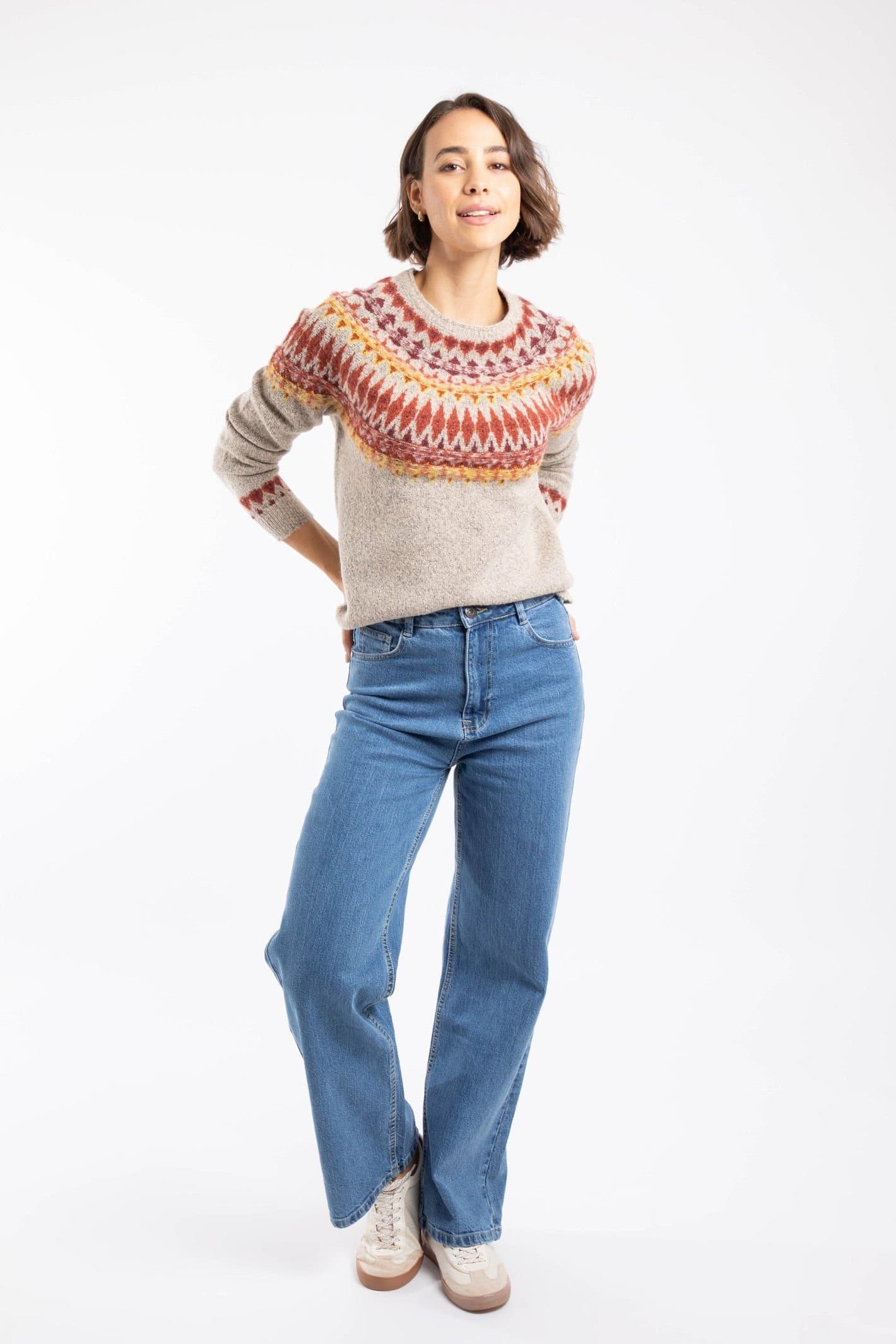 Weird Fish Weird Fish Women's Lowell Fair Isle Jumper in Ivory