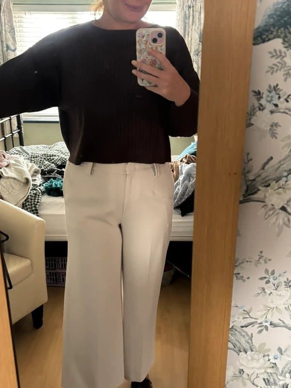 Apricot Brown crop knit