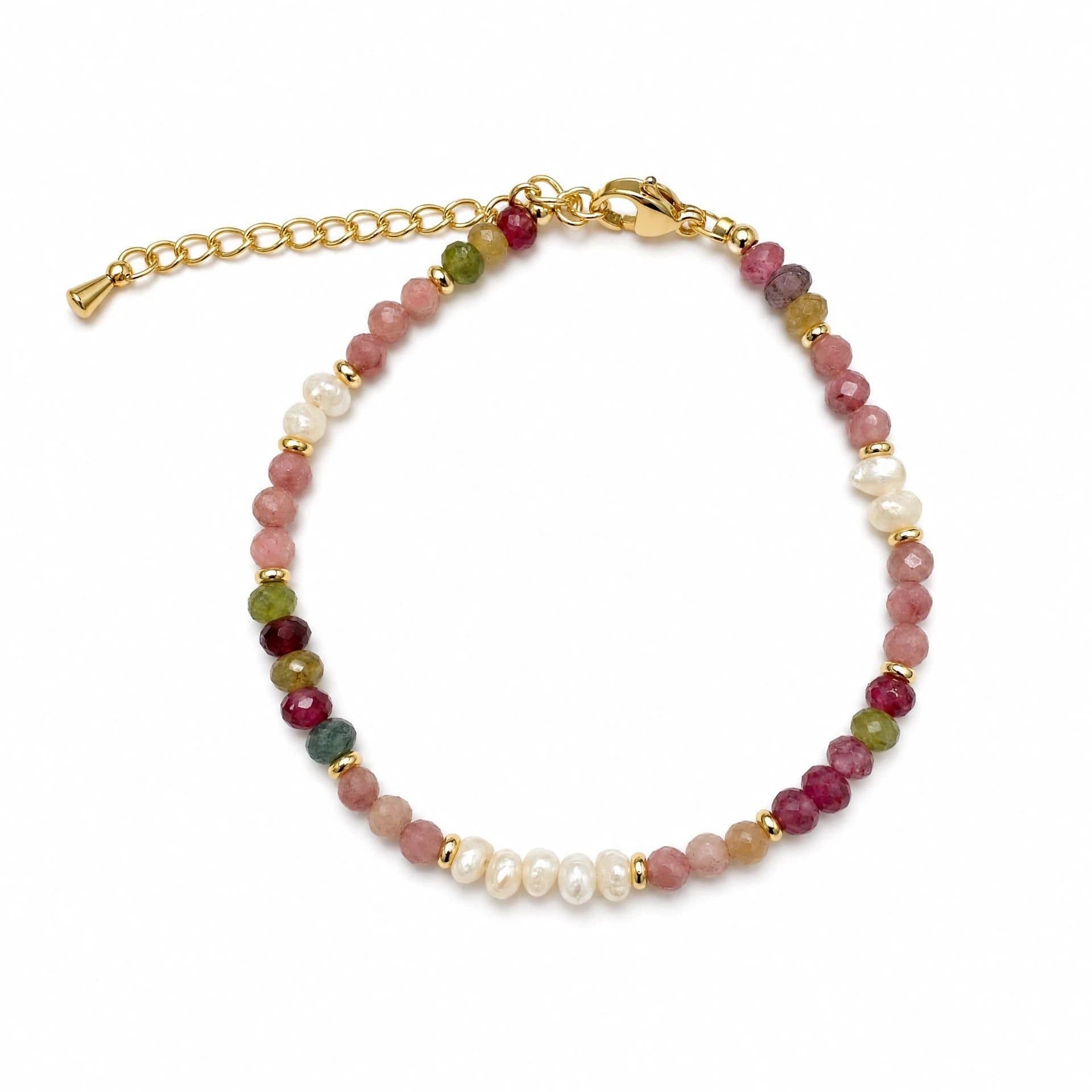 Angel Barocco Angel Barocco Women's Multicolour Tourmaline & Freshwater Pearl Beaded Bracelet - Natural