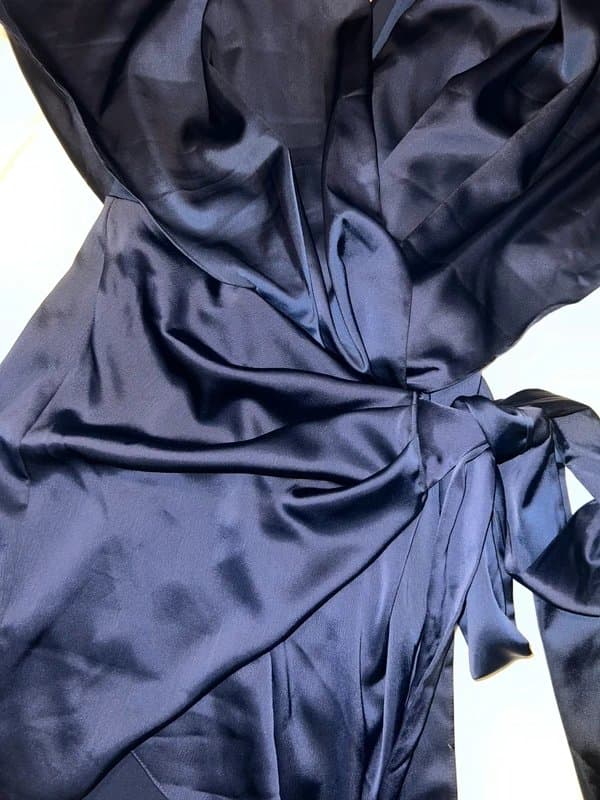 ASOS Navy Silk Wrap Kimono Mini Dress