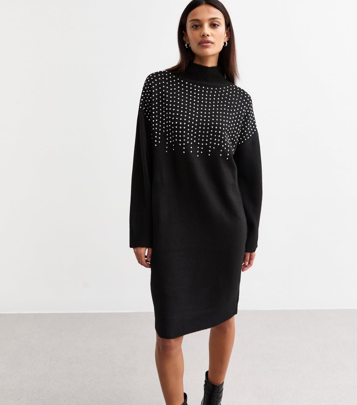 Sunshine Soul Women's Black Studded Jumper Dress Sunshine Soul New Look