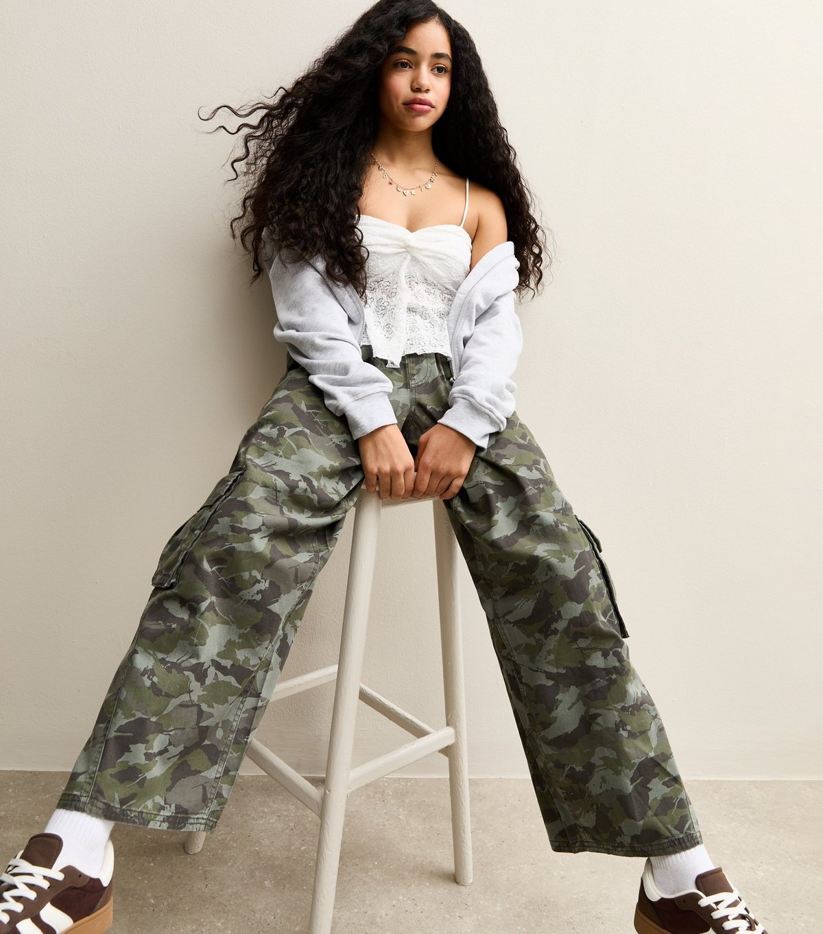 New Look Girls' White Twisted Front Lace Cami Top New Look - 4