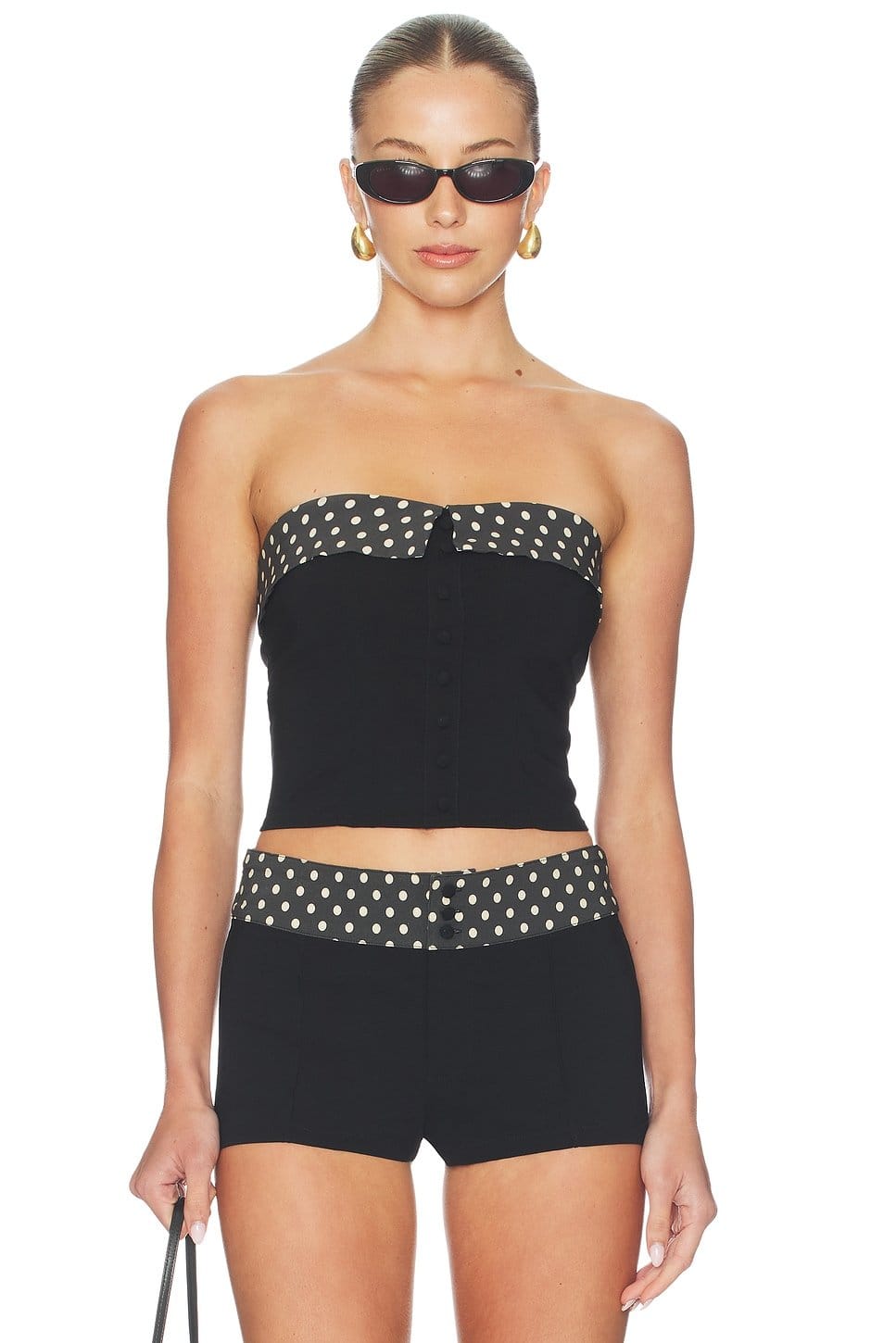 Revolve Black Base With Reverse Dot Bustier