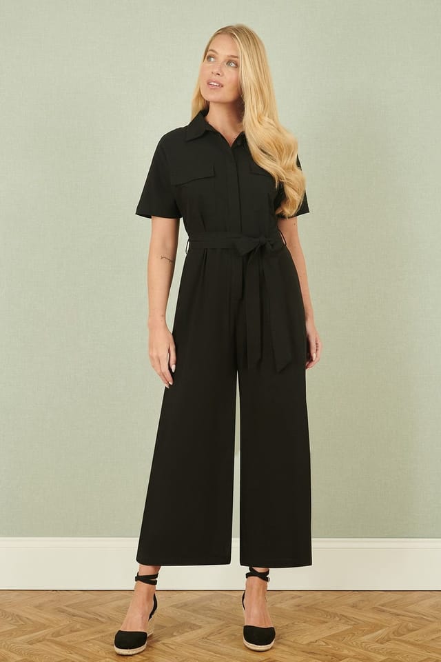 Yumi Yumi Women's Black Utility Relaxed Fit Jumpsuit - 2