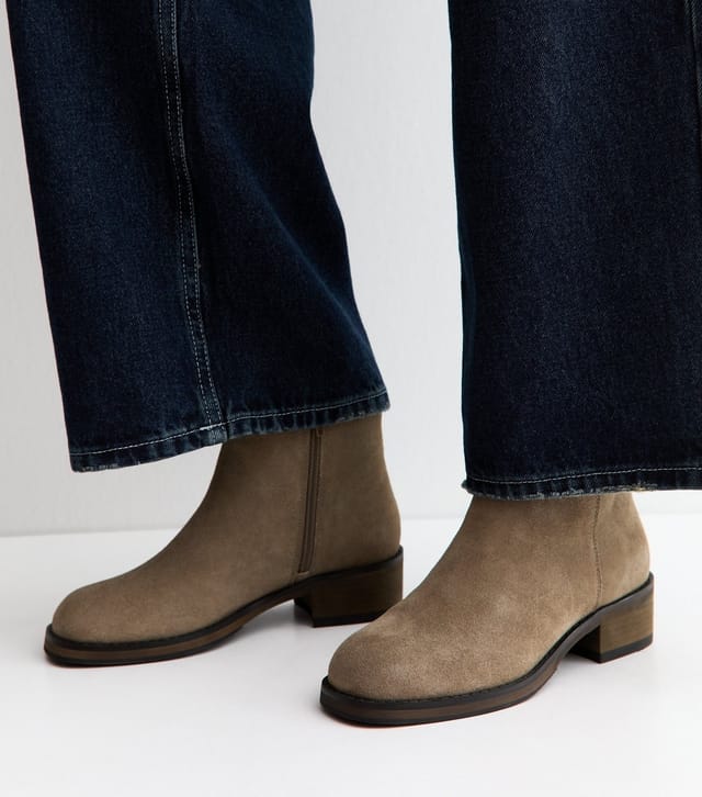 New Look Women's Premium Real Leather Light Brown Ankle Boots New Look - 2