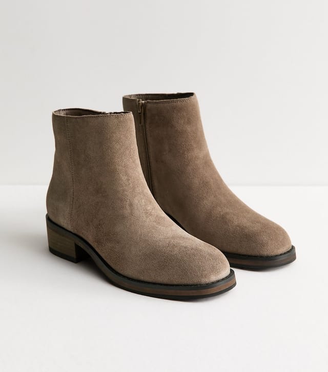 New Look Women's Premium Real Leather Light Brown Ankle Boots New Look - 3