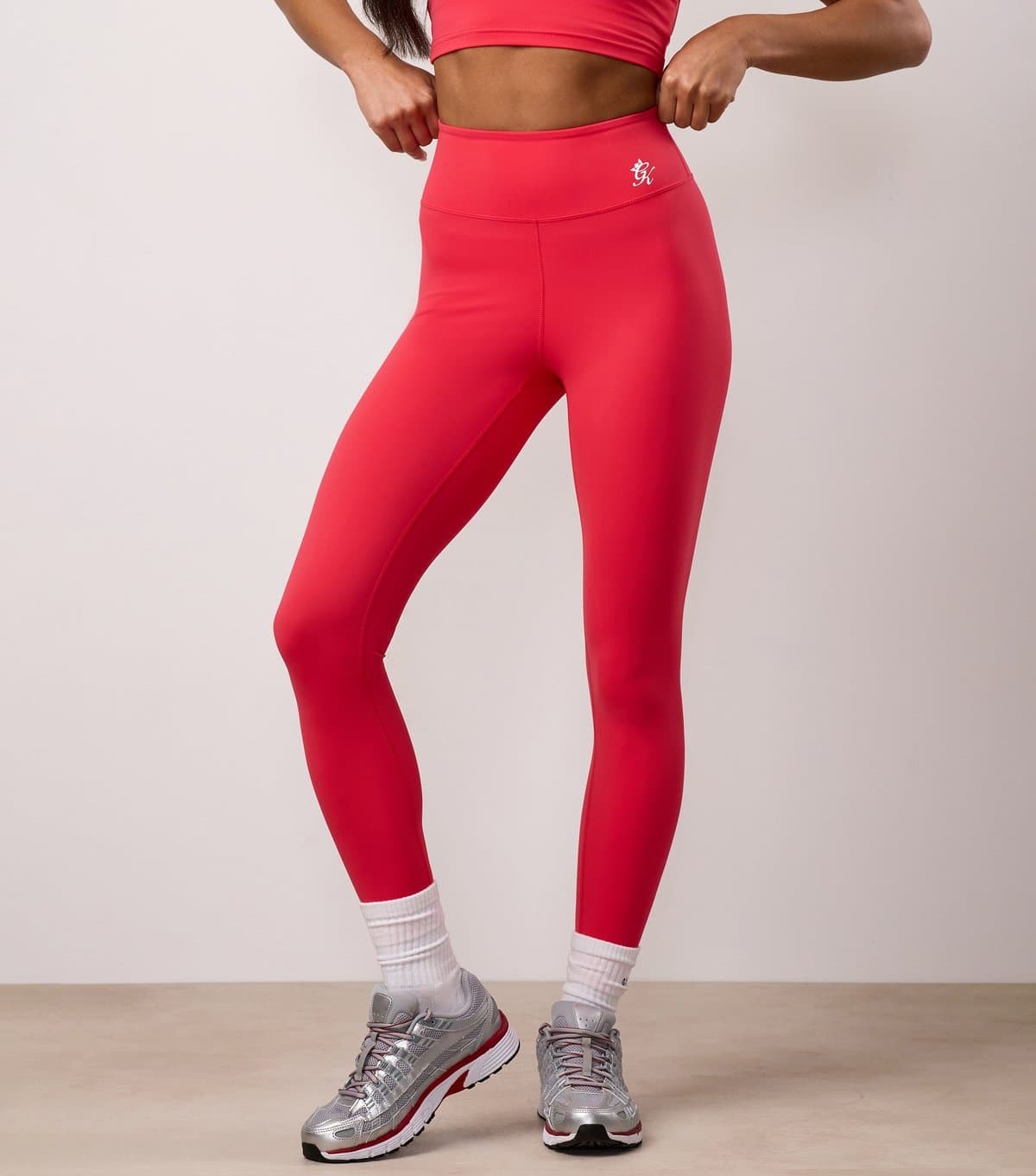Gym King Women's Bright Pink Logo Print Leggings Gym King New Look