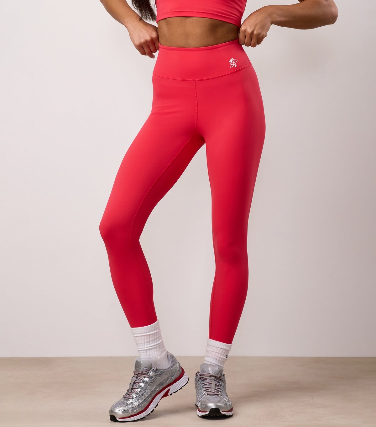 Gym King Women's Bright Pink Logo Print Leggings Gym King New Look - 2
