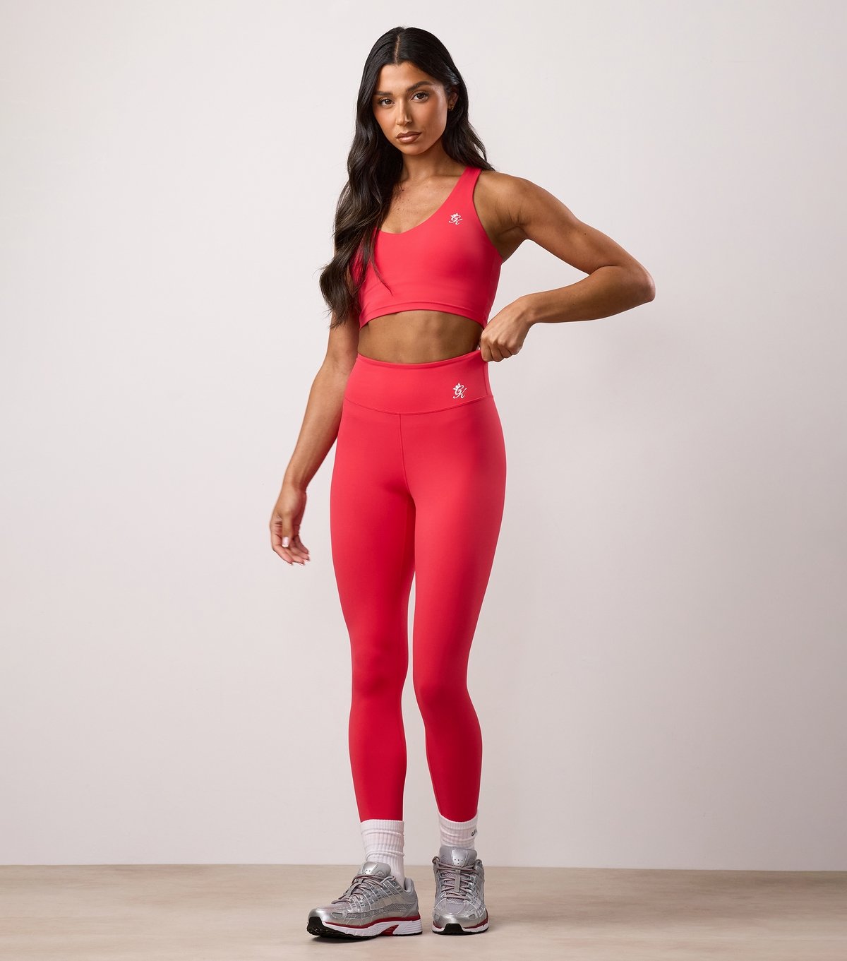 Gym King Women's Bright Pink Logo Print Leggings Gym King New Look - 3