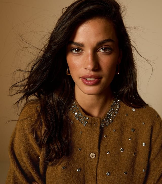New Look Women's Tan Diamanté Embellished Cardigan New Look - 2
