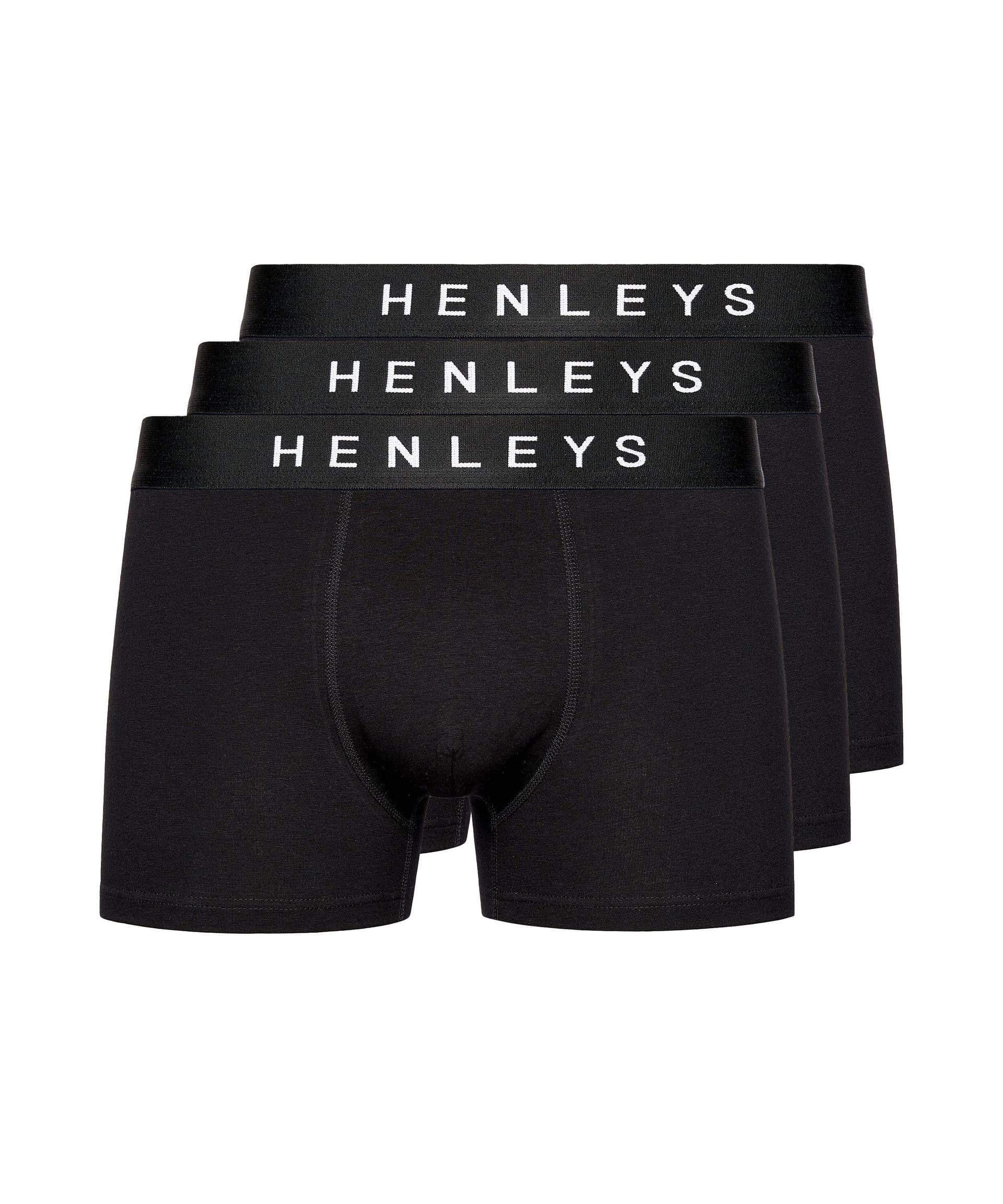 Henleys Henleys Men's Coalink 3 Pack Boxers in Black