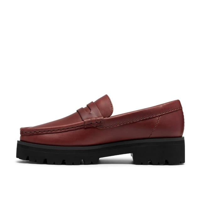 Clarks Clarks Women's Yukoner Penny Mahogany Leather Loafers, Slip Ons in Brown - 2