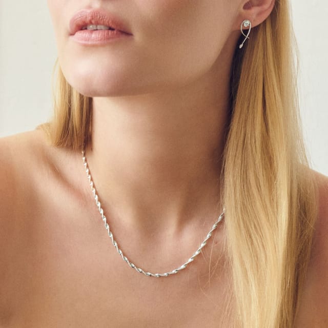 The Fine Collective The Fine Collective Women's Sterling Silver Singapore Chain (2.8mm) Necklace 18 inch - 2