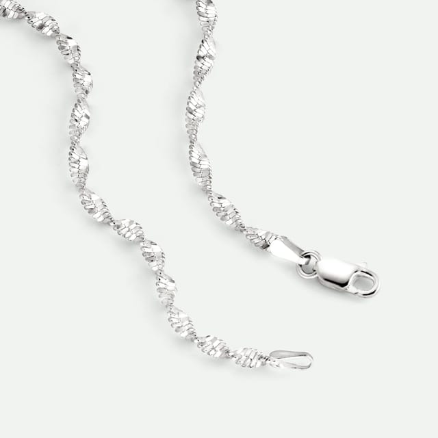 The Fine Collective The Fine Collective Women's Sterling Silver Singapore Chain (2.8mm) Necklace 18 inch - 3