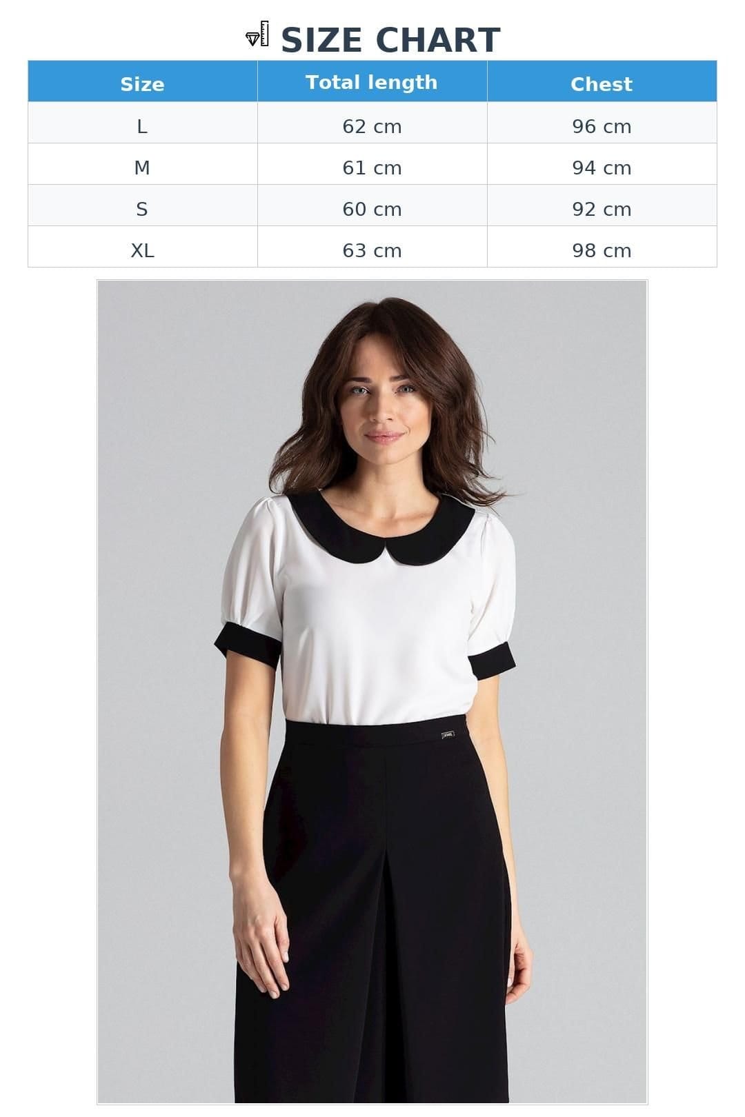 Love Lace Love Lace Women's Delicate Collared Short Sleeve Blouse in White - 4