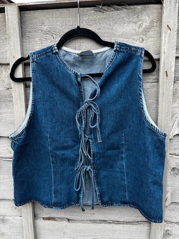 ASOS Denim ASOS size 16-18 denim tie front vest top