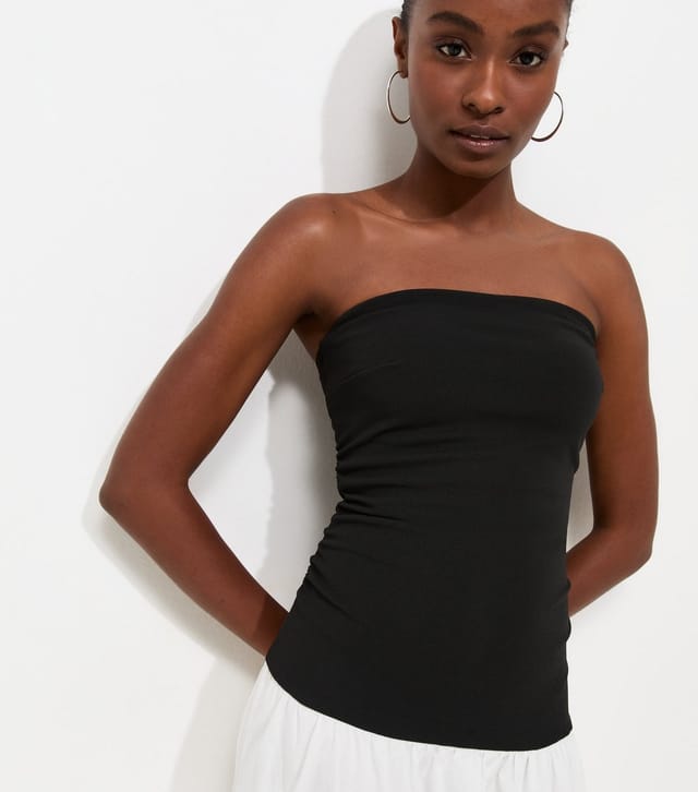 New Look Women's Black Dropped Waist Bandeau Midi Dress New Look - 2