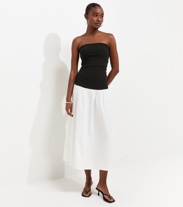 New Look Women's Black Dropped Waist Bandeau Midi Dress New Look - 3