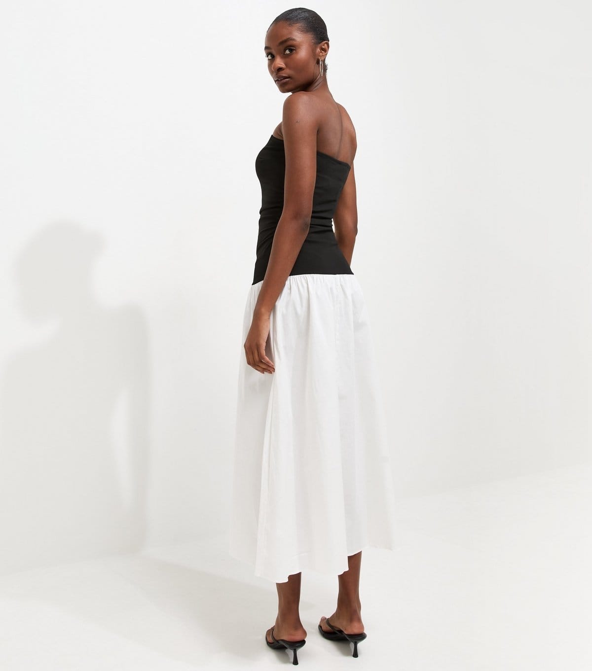 New Look Women's Black Dropped Waist Bandeau Midi Dress New Look - 4