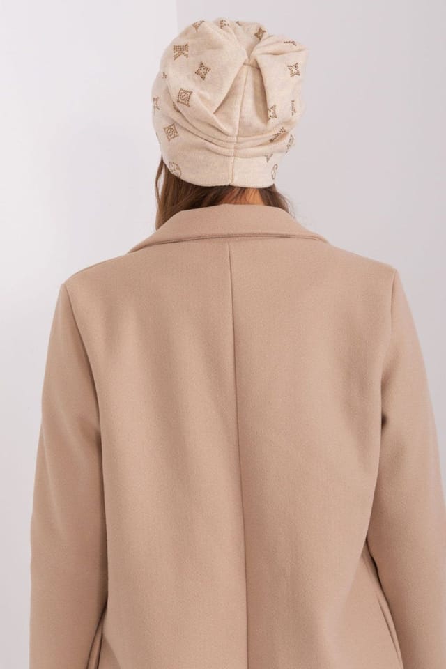 Love Lace Love Lace Women's Warm Winter Cashmere Beanie Hat with Decorative Rhinestones Detail in Beige - 3