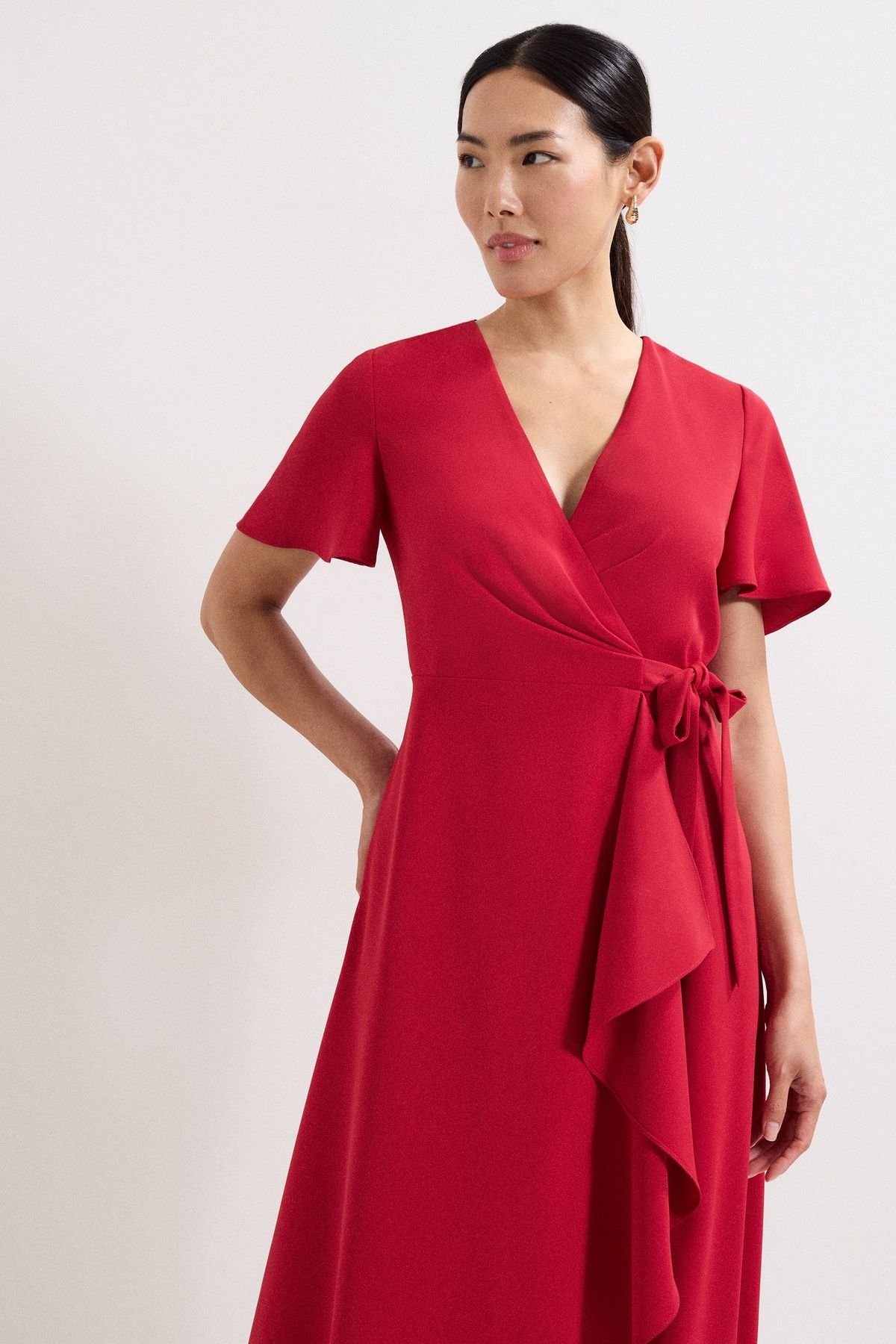 Phase Eight Phase Eight Women's Julissa Red Wrap Midi Dress - 3