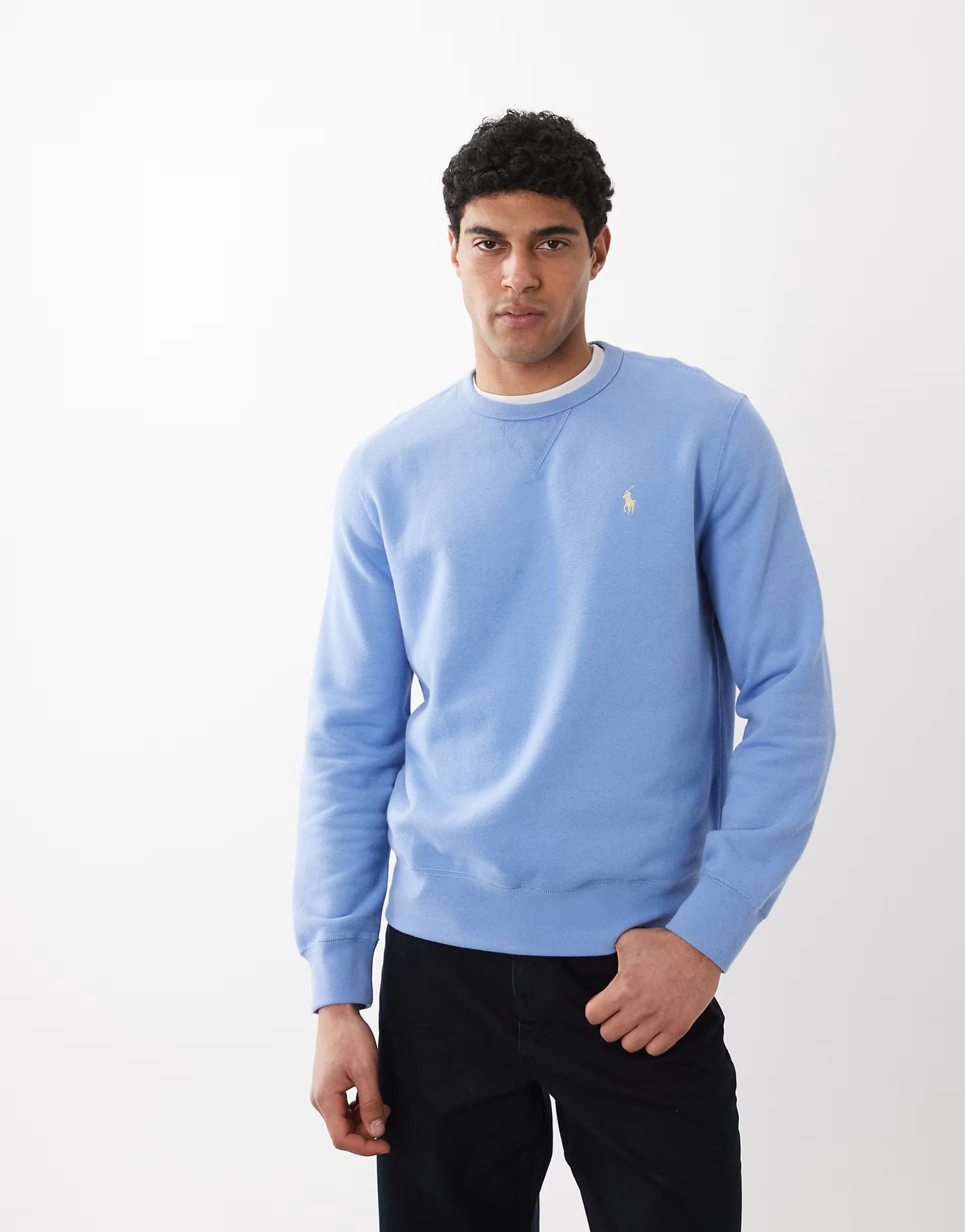 ASOS Polo Ralph Lauren icon logo fleece sweatshirt in light blue