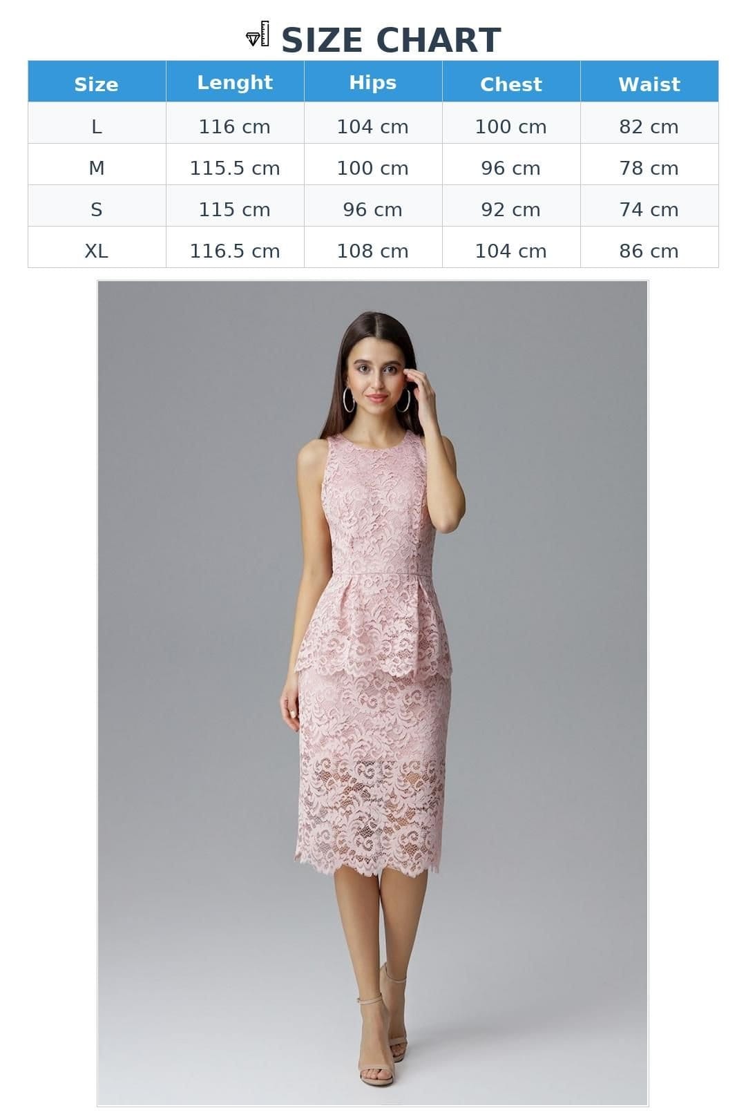 Love Lace Love Lace Women's Sleeveless Lace Evening Dress Basque Fit in Pink - 4