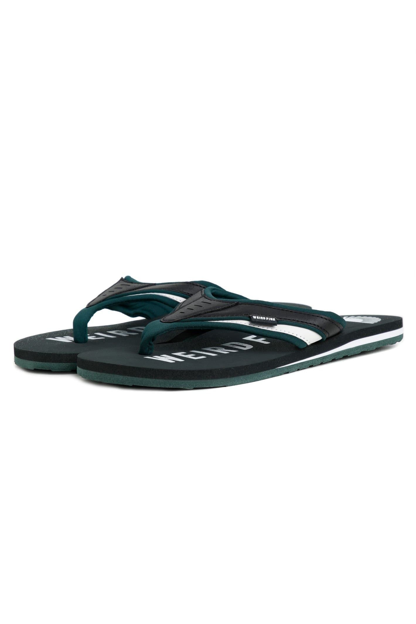 Weird Fish Weird Fish Men's Columbia Branded Flip Flops in Jet Black