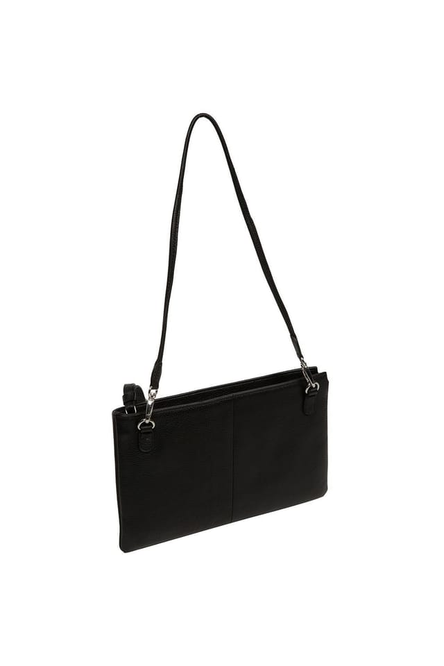 Pure Luxuries London Pure Luxuries London Women's 'Venetia' Leather Grab Clutch Bag in Black - 3