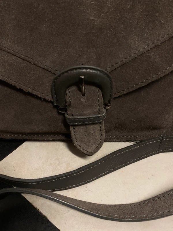 Topshop Topshop grey real suede leather satchel long strap