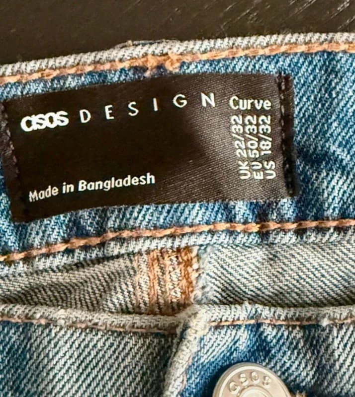 ASOS ASOS design curve blue jeans UK 22/32