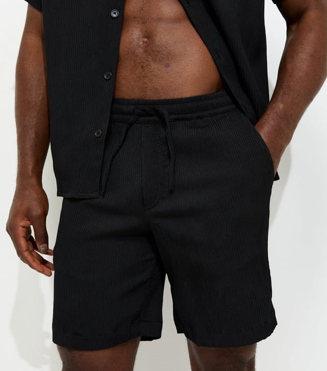 jack & jones Men's Regular Black Striped Drawstring Shorts Jack & Jones New Look - 3