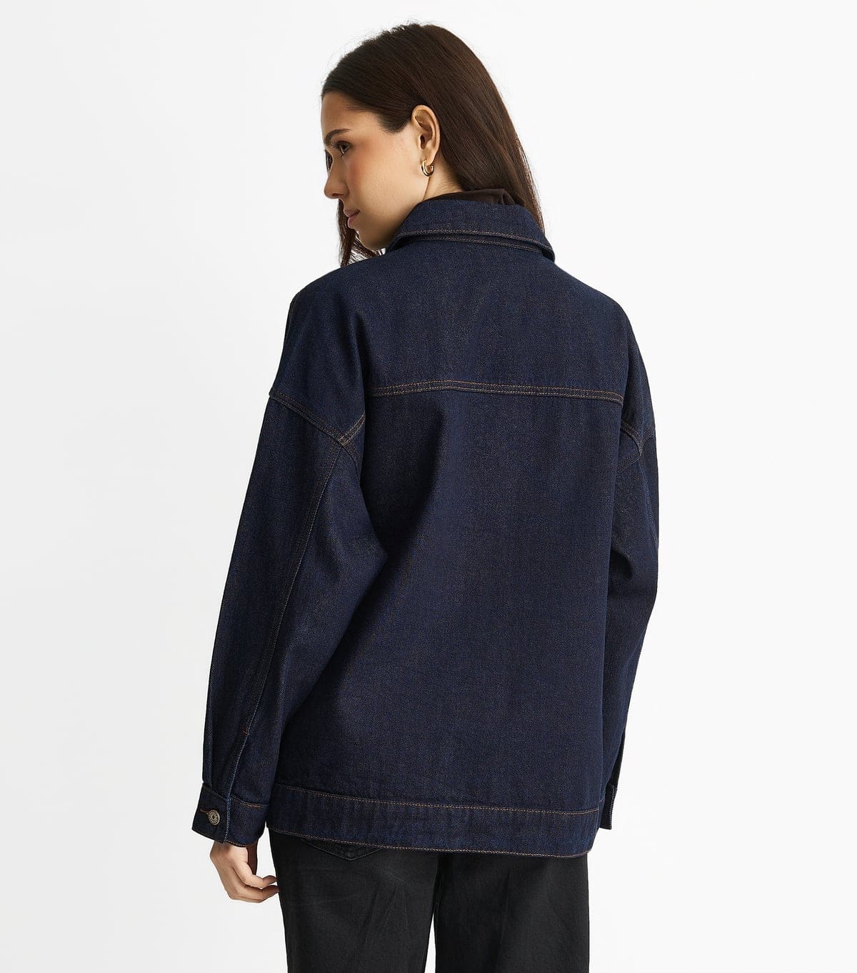 Gini London Women's Dark Blue Denim Trucker Jacket Gini London New Look - 4