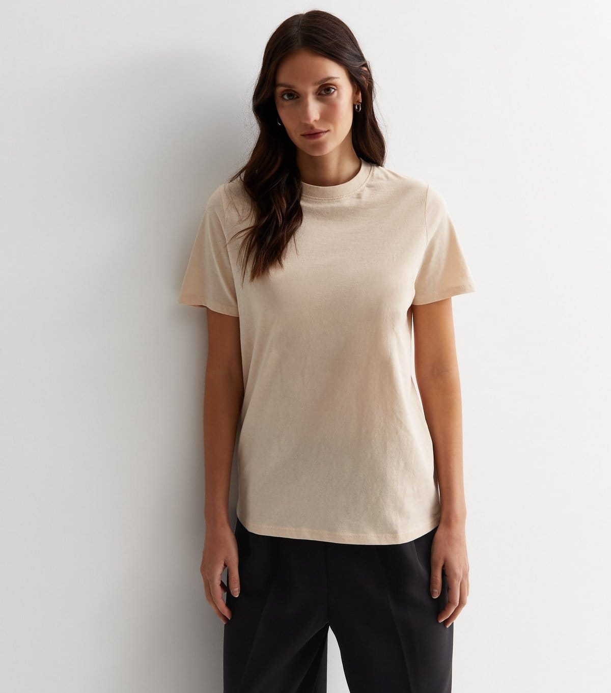 New Look Cream Cotton Crew Neck T-Shirt