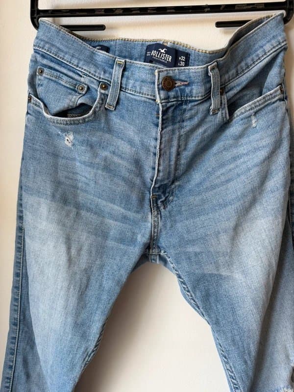Hollister Hollister Men’s Light Blue Skinny Jeans W32 L30 Distressed
