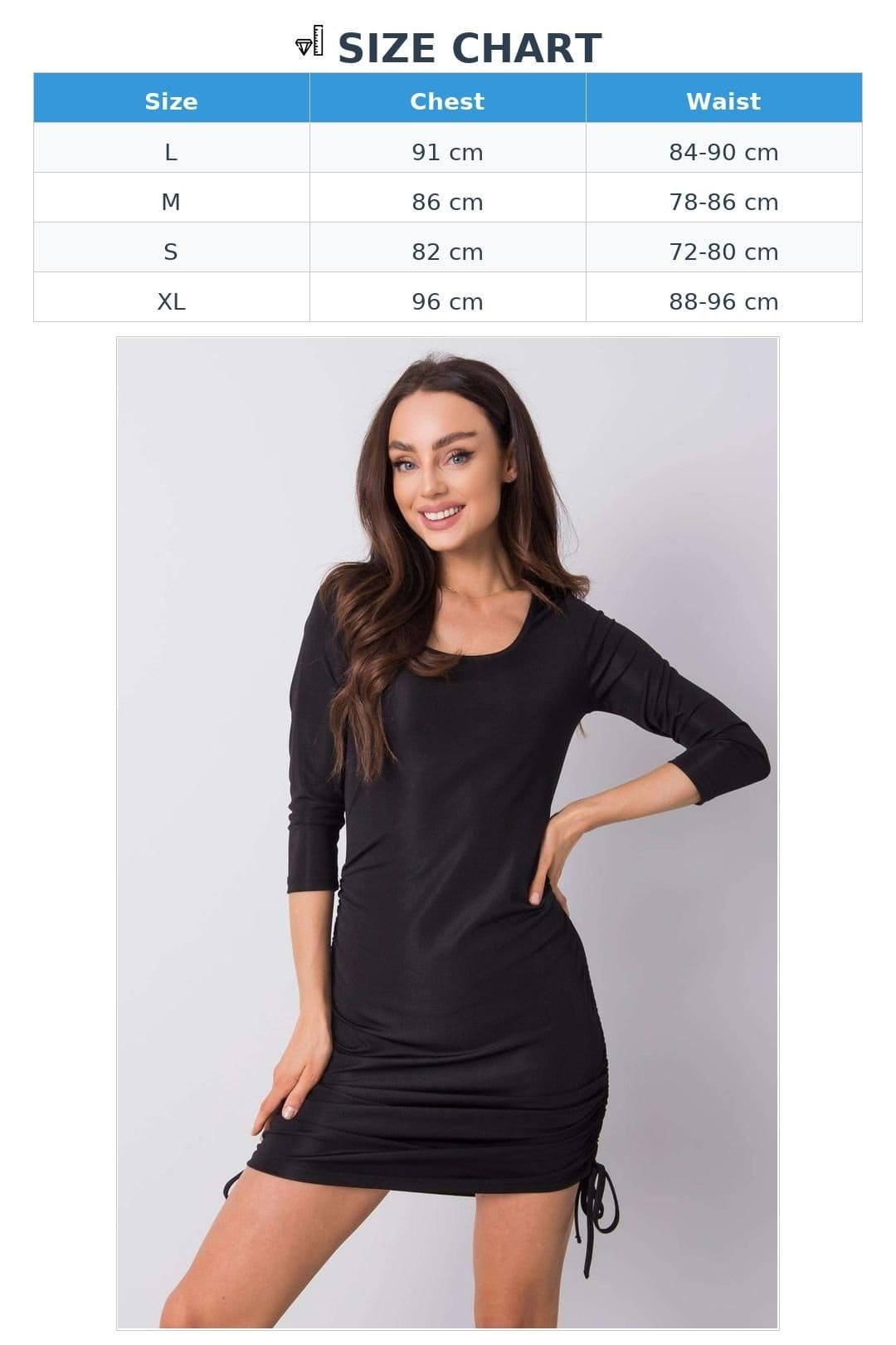 Love Lace Love Lace Women's Short Pleated Dress with 3/4 Sleeves in Black - 4
