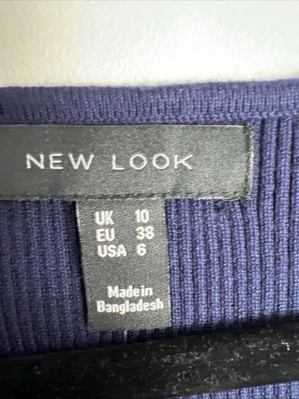New Look New look - knit v-neck ribbed - size 10 - blue