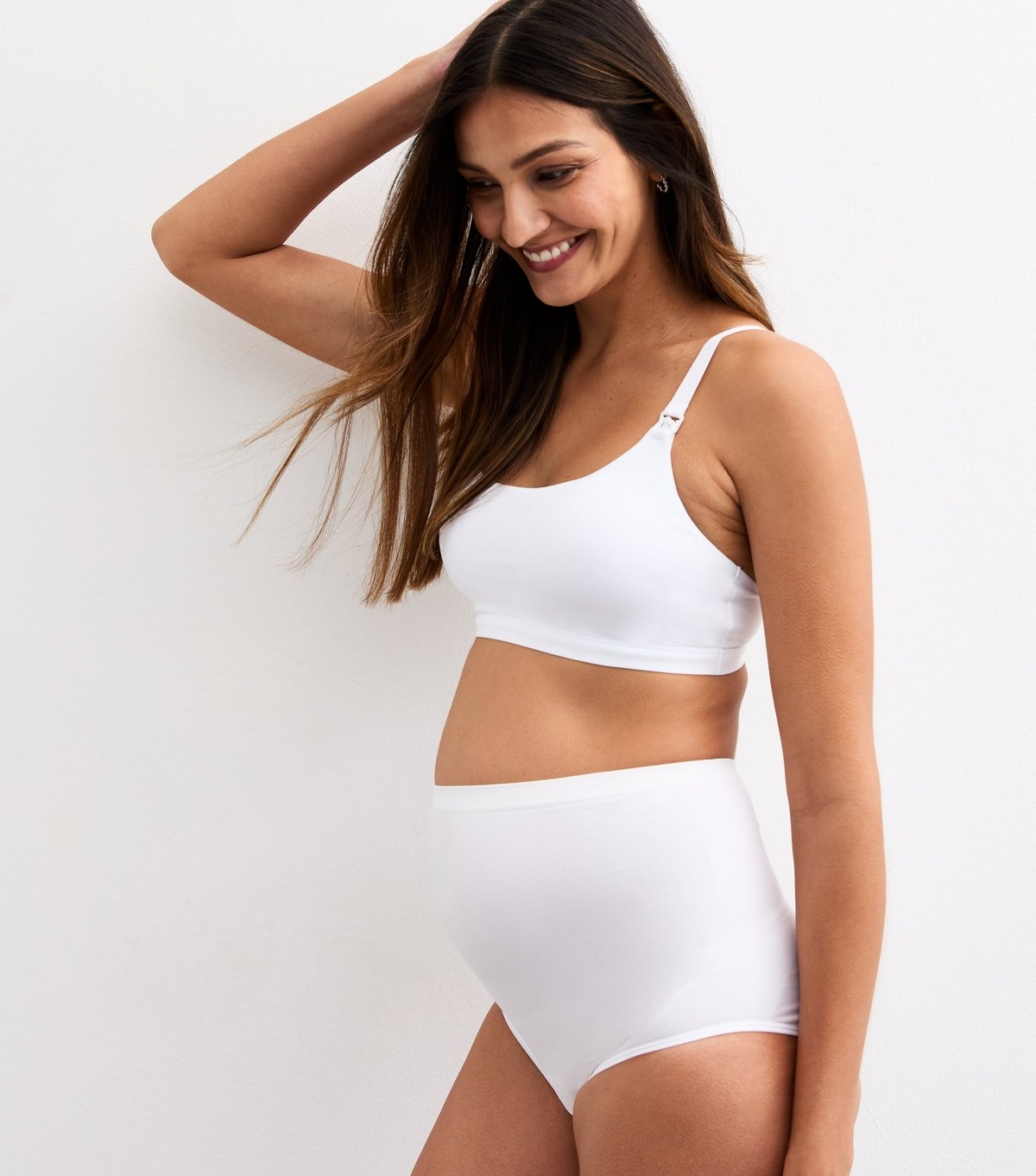 New Look Women's Maternity White Soft Smooth Nursing Bralette New Look - 3