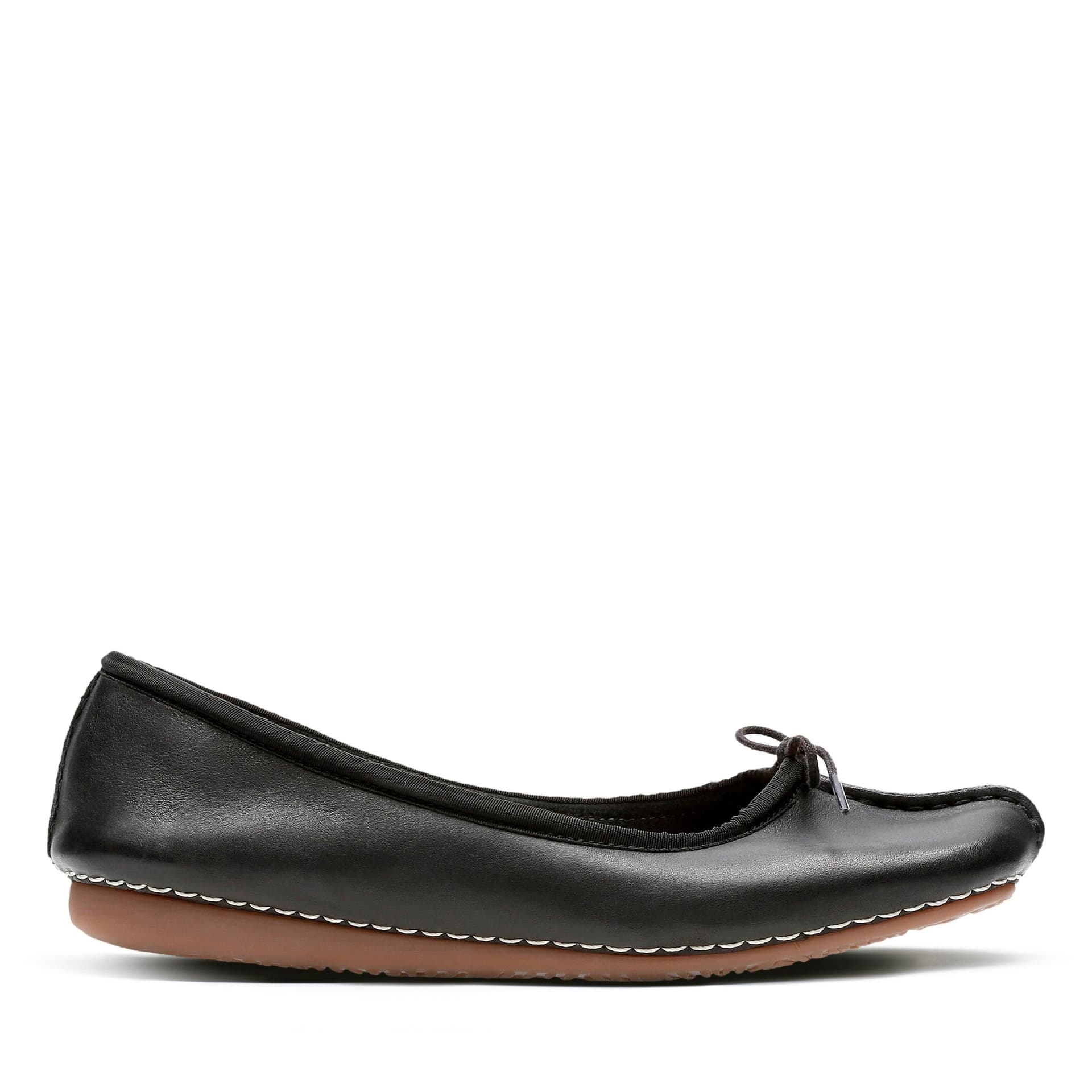 Clarks Clarks Women's Freckle Ice Black Leather Ballet Pumps