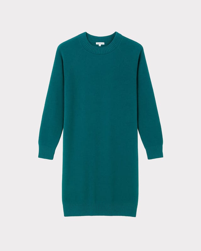 Kettlewell Kettlewell Women's Crew Neck Knitted Dress in Turquoise - 2